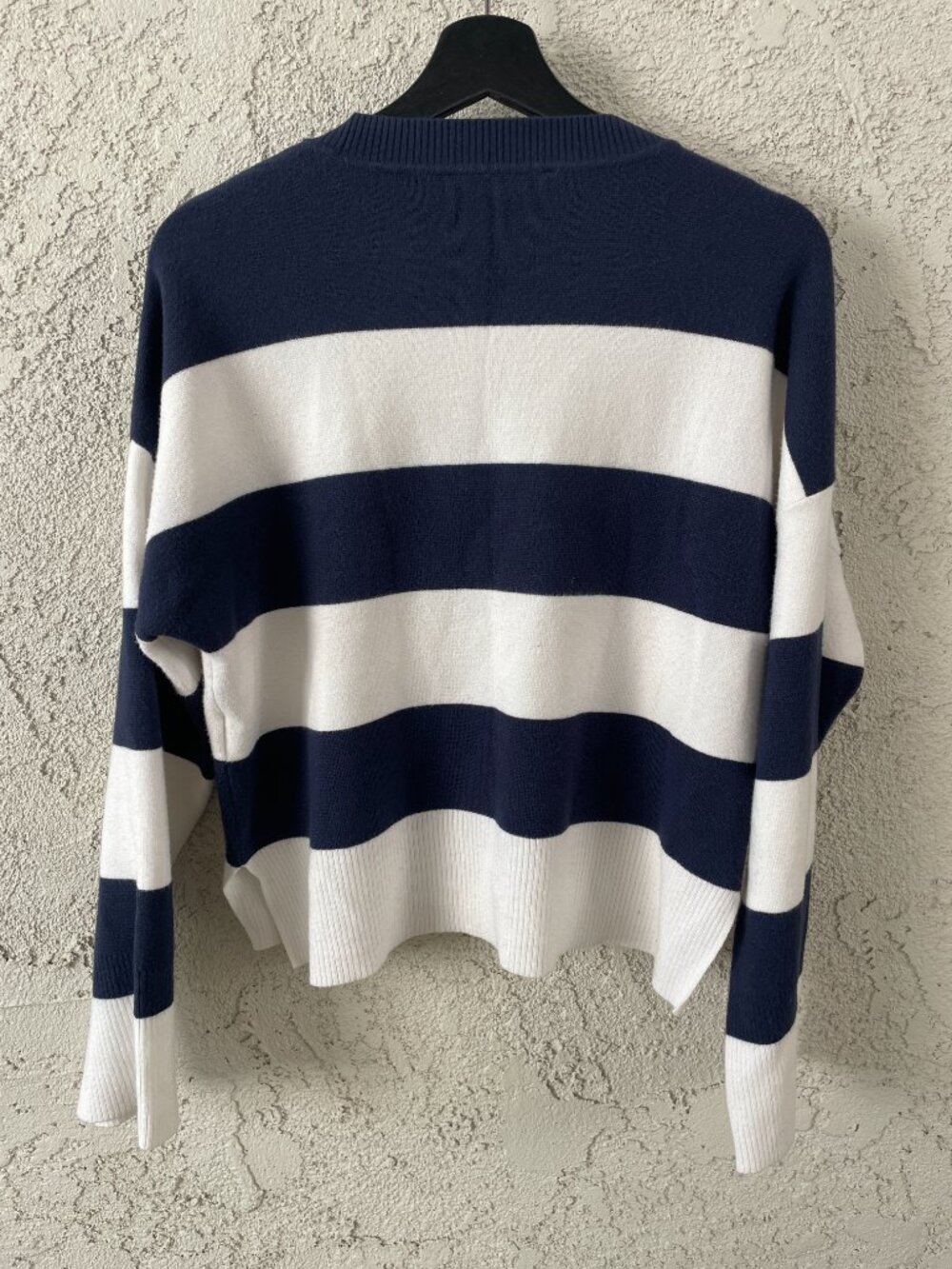 A&F Slouchy Striped Sweater Navy White Coastal Grandmother Old Money Small - Picture 2 of 10